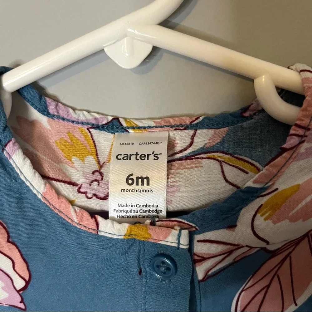 Carter's Blue and Pink Floral Blouse